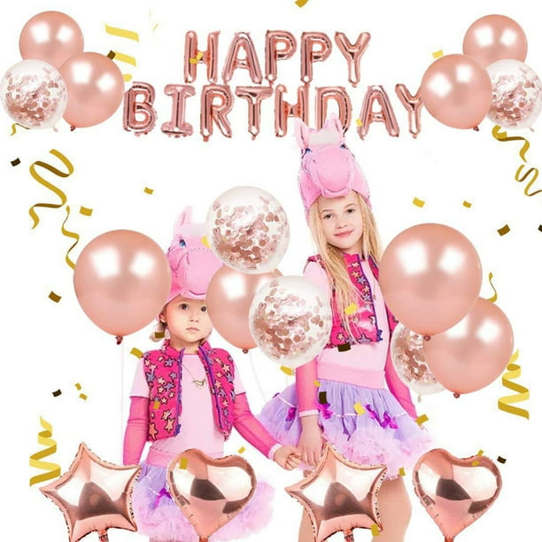 Globos de 40 cumpleaños de color oro rosa para mujer, paquete de 30 cintas  de globos de látex con confeti de 40 cumpleaños para mujeres, decoraciones