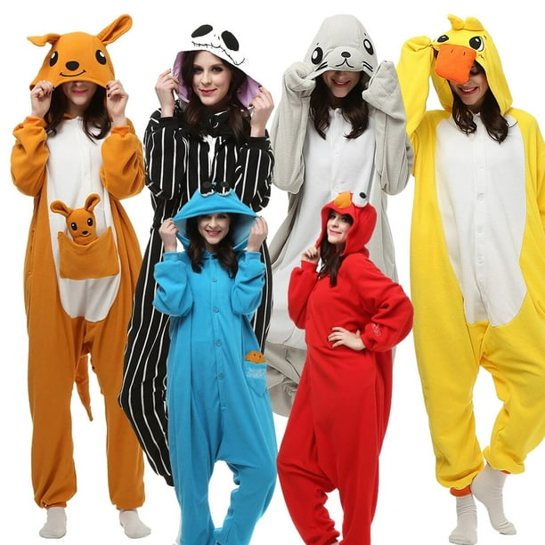 Pijamas de animales de dibujos animados para adultos, mono de Halloween,  Kigurumi, canguro, perro, pato, cerdo, ropa de dormir, disfraces de Cosplay  de Anime