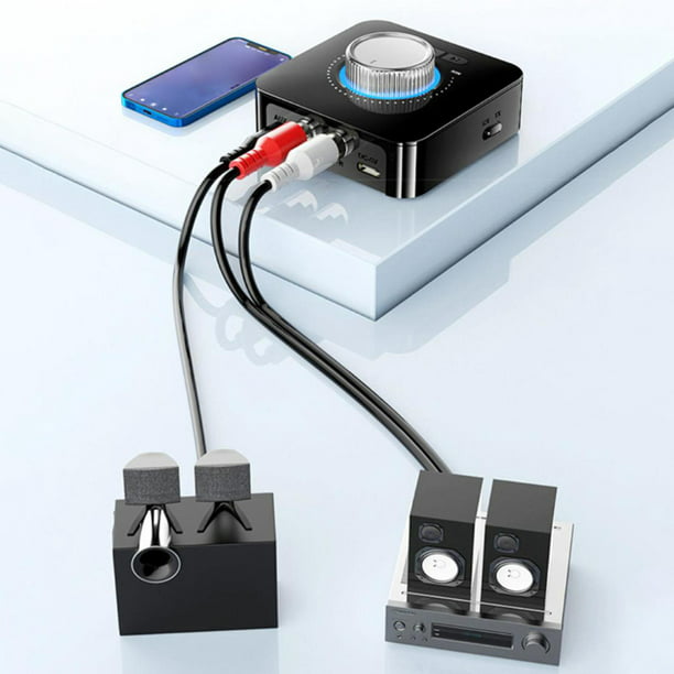 Transmisor Receptor Bluetooth 5.1 con Fibra Óptica, Coaxial, 3.5mm AUX,  Plug and Play de Jinwen