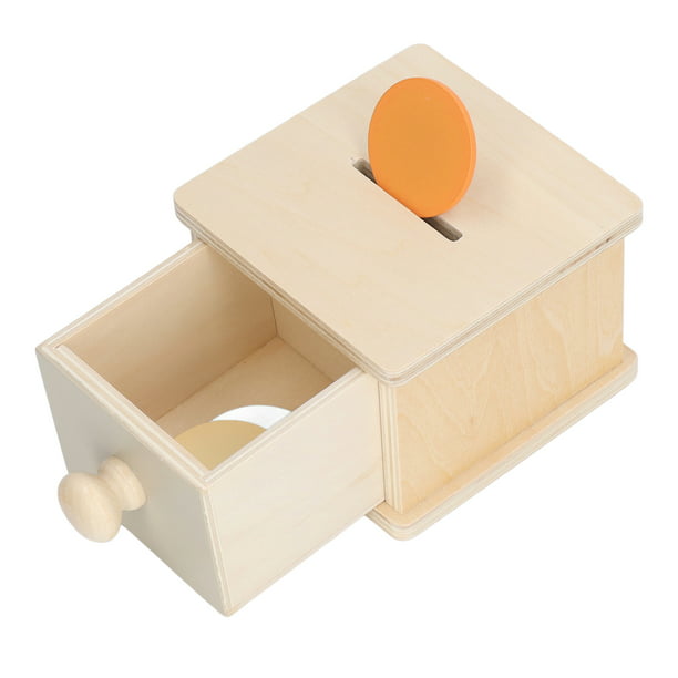 Juguetes multifuncionales de madera para bebés, caja de