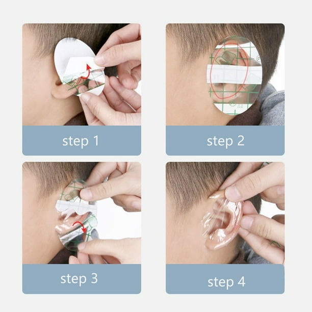 30 Uds. Parche adhesivo de silicona para las orejas, película transparente  de PU, pegatinas impermeables para las orejas para adultos y niños