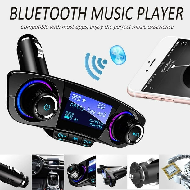 KIT MANOS LIBRES BLUETOOTH V4.1 PARA COCHE UNIVERSAL SAMSUNG IPHONE MP3  MUSICA 