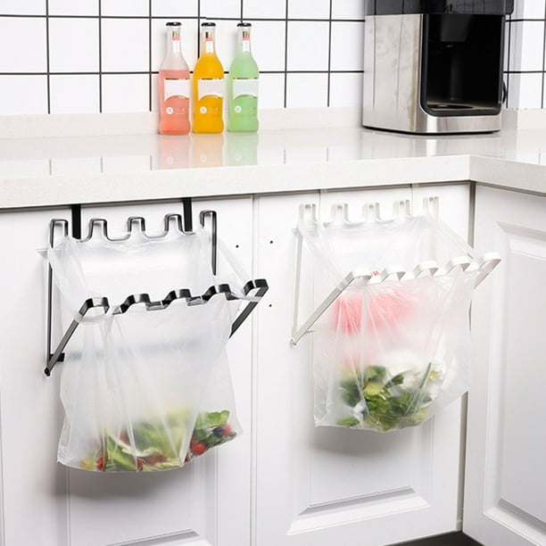 Luxshiny Caja de almacenamiento de bolsas de plástico, organizador de  bolsas de basura, soporte para bolsa de compras, cesta colgante de cocina