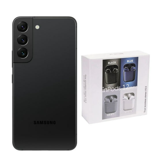 smartphone samsung s22 reacondicionado 128gb negro  audífonos samsung galaxy sms901u