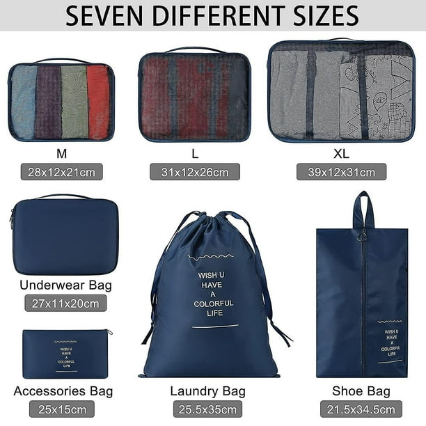 7pc conjunto de bolsa de ropa embalaje cuadrado multifuncional maleta  organizador maleta organizador vacaciones Tr Hy