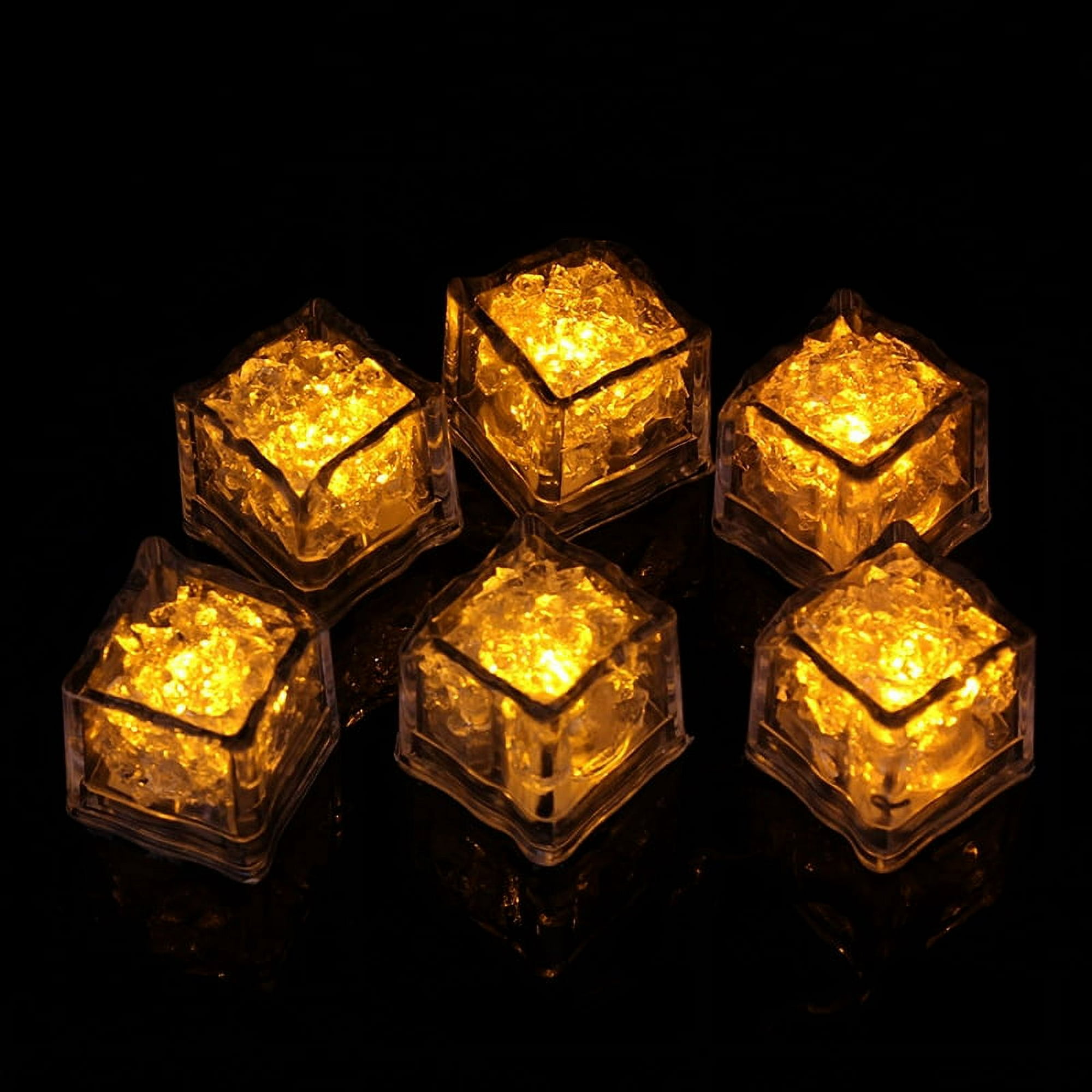 Set de 12 Cubos de Hielo Led Luminosos | Decoración de Fiestas Activación  con Líquido