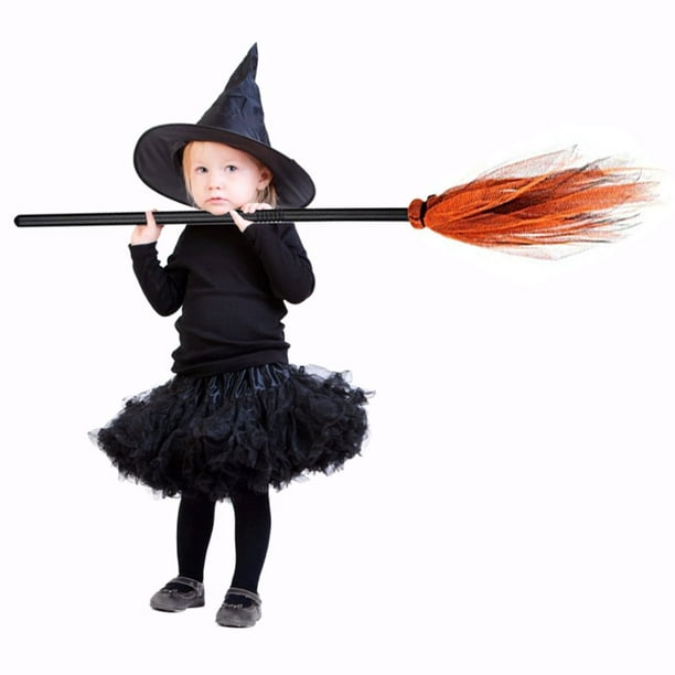 Escoba de bruja de Halloween, escoba de bruja de plástico, accesorios de  escoba de bruja para niños, decoración de fiesta para decoración de  disfraces