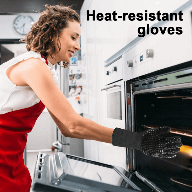 Guantes resistentes al calor para accesorios de cocina, guantes de horno,  suministros de cocina, guantes de cocina, accesorios de cocina blancos para