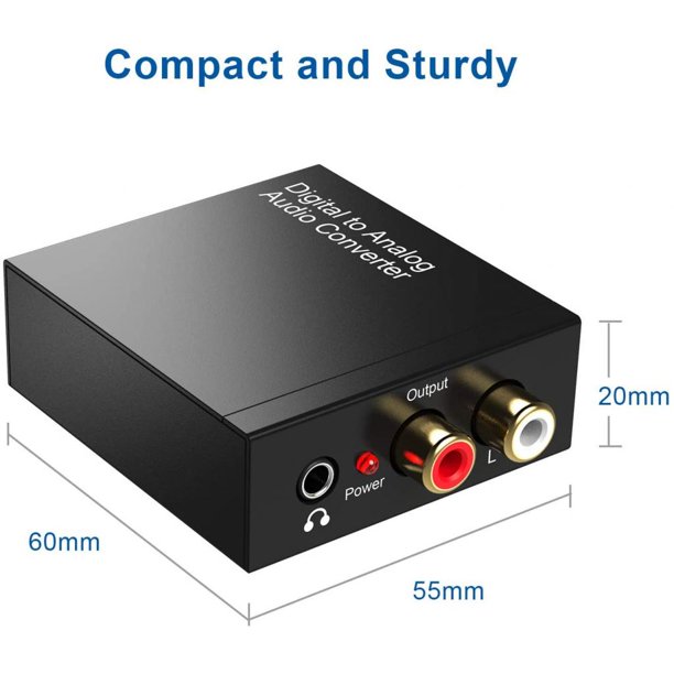 Convertidor de audio digital a analógico con cable óptico de Sunnimix