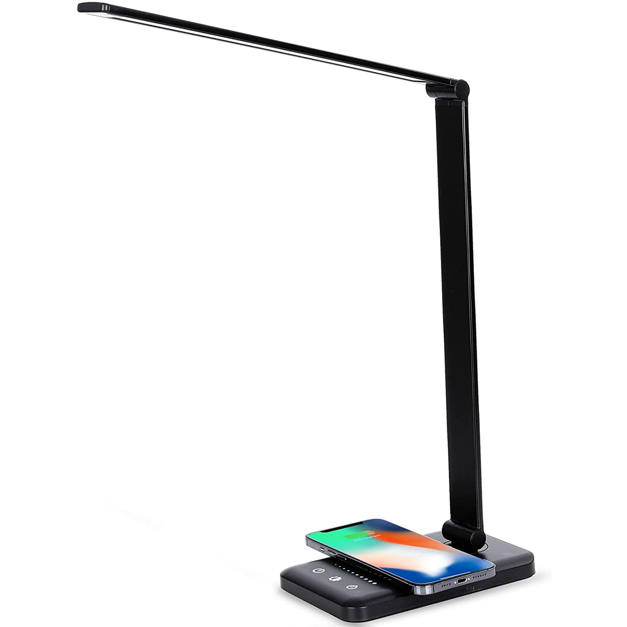 Lámpara LED de escritorio con cargador inalámbrico rápido y puerto