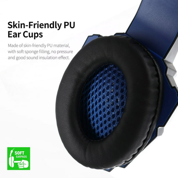 Auriculares profesionales para juegos estéreo con micrófono con cancelación  de ruido auriculares con Abanopi Azul negro