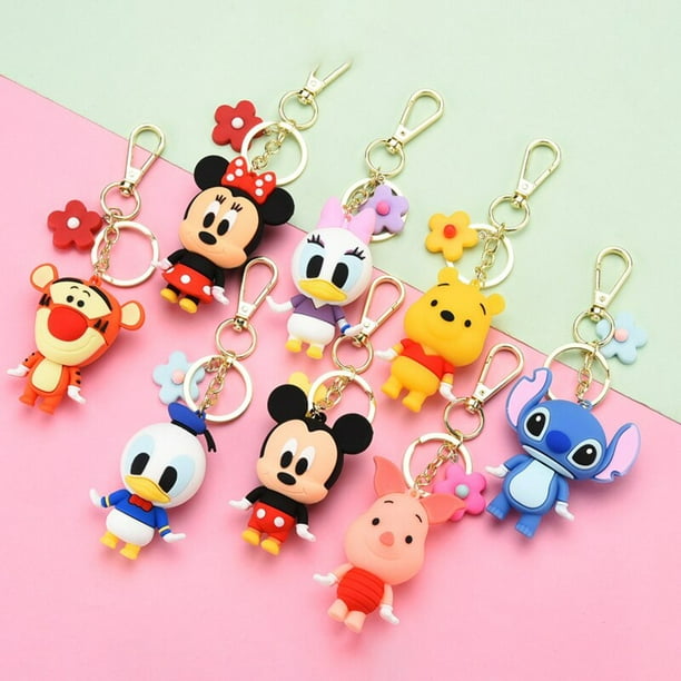 Llaveros de Mickey Mouse para niños, llavero Kawaii de Minnie, figura de  acción de dibujos animados, adorno de mochila, modelo de juguete, regalos -  AliExpress