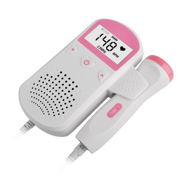 Monitor Para Bebé Con Detector De Frecuencia Cardíaca Fetal Portátil  Malubero Color Rosa Con Blanco