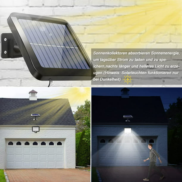 Lámpara solar interior al aire libre, LED solar de techo 90, 16*16*3.7 cm,  IP65 impermeable