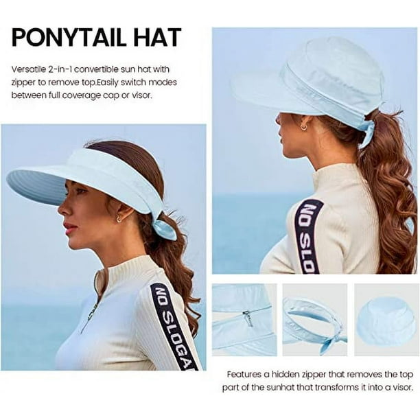 Sombreros para mujer UPF 50+ UV protección solar convertible visera de  playa sombrero Rojo Verde