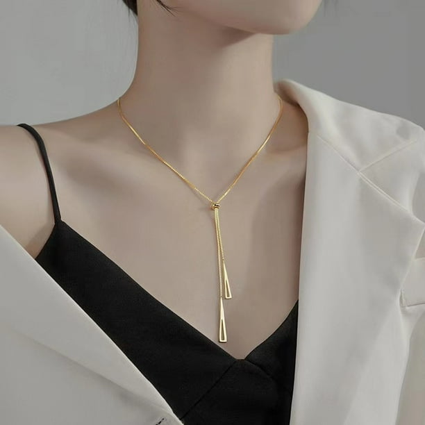 1 cadena de acero inoxidable de 3 mm, acero inoxidable de 3 mm con chapado  en cadena, collar de acero de titanio dorado de 18 quilates para mujer