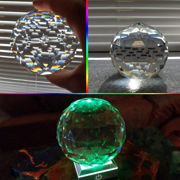Petrichor Bola de cristal transparente para pendurar, prismas de
