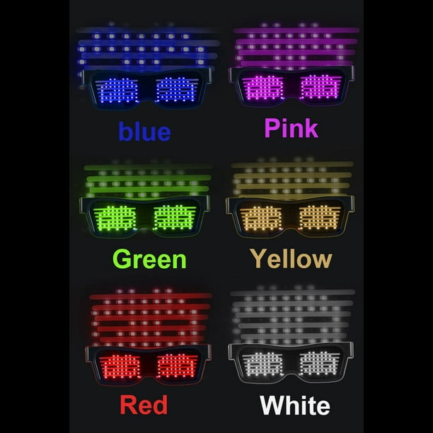 Gafas de Personajes Diversión Gafas LED brillantes Gafas de sol divertidas  Bluetooth Todo rosado Yuyangstore cosplay anime bluetooth