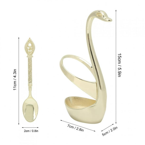 Base Cisne Cucharillas para Postre , Opción8 Oro BLESIY utensilio de cocina  cuchara tenedor