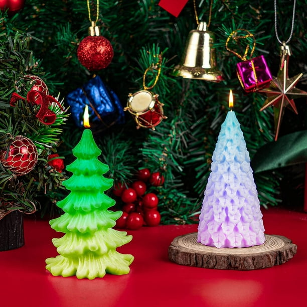 Moldes de velas de Navidad de silicona, muy fáciles de usar.
