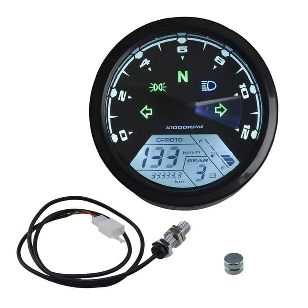 Velocímetro de motocicleta, medidor digital universal de motocicleta LCD,  velocímetro, odómetro digital, tacómetro de motor eléctrico