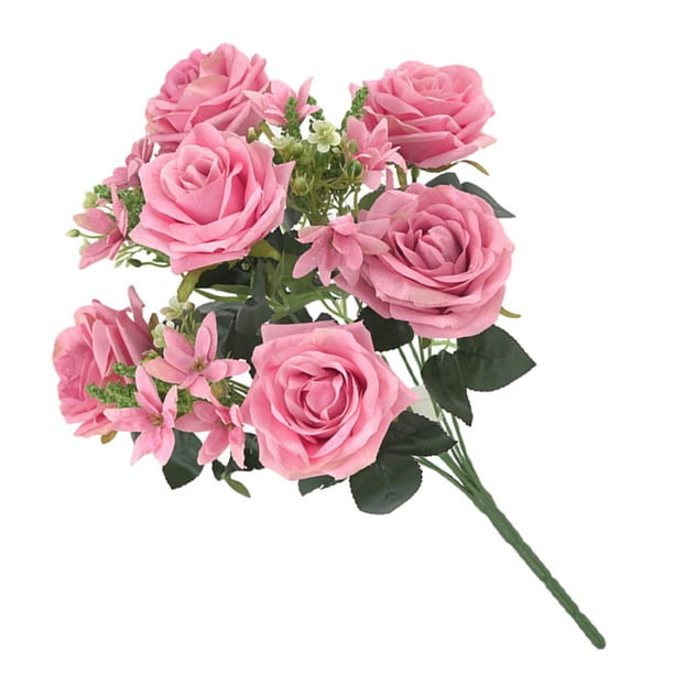  ShineBear 5.9 ft de rosas artificiales colgantes falsas rosas decorativas  plantas de vid hojas artificiales guirnalda flores decoración de la pared  de la boda - (color: blanco) : Hogar y Cocina