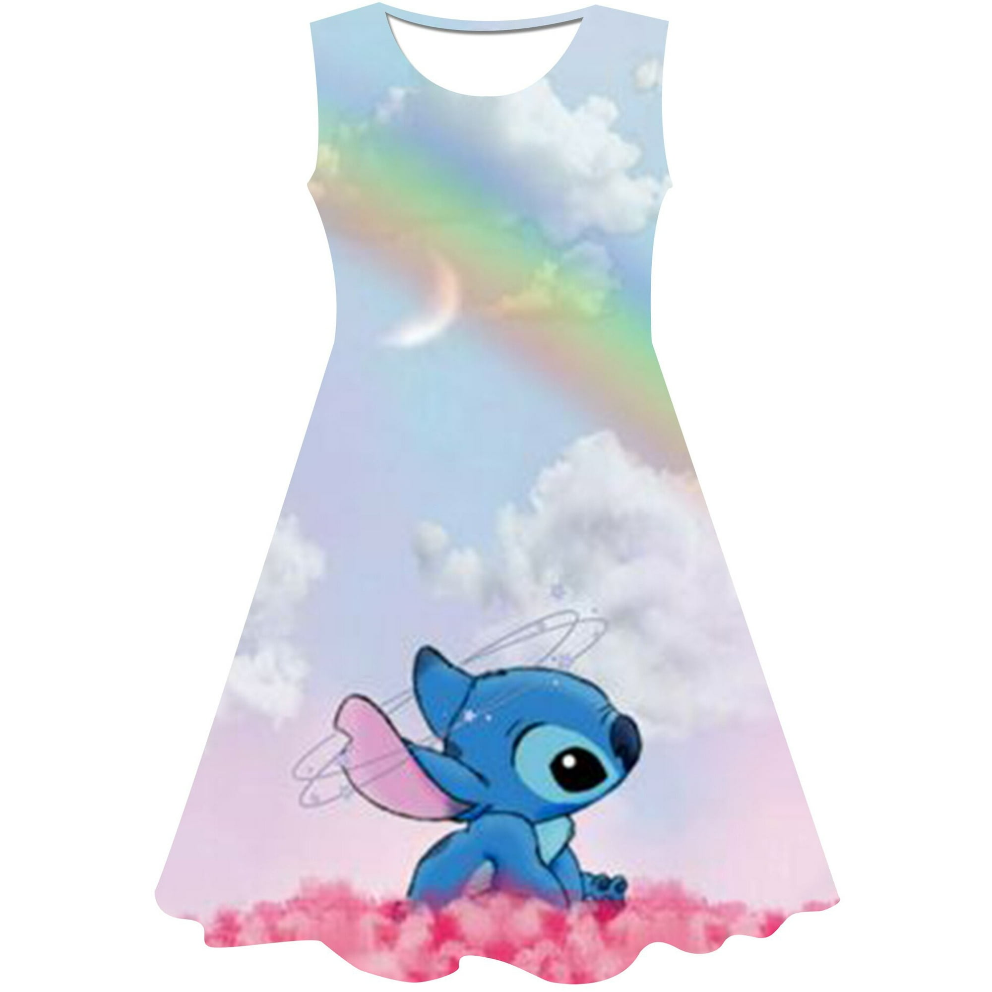 Niñas Disney Stitch dibujos animados Stitch princesa vestido niños disfraz  3D Stitch Fancy 1-10 años Gao Jinjia LED