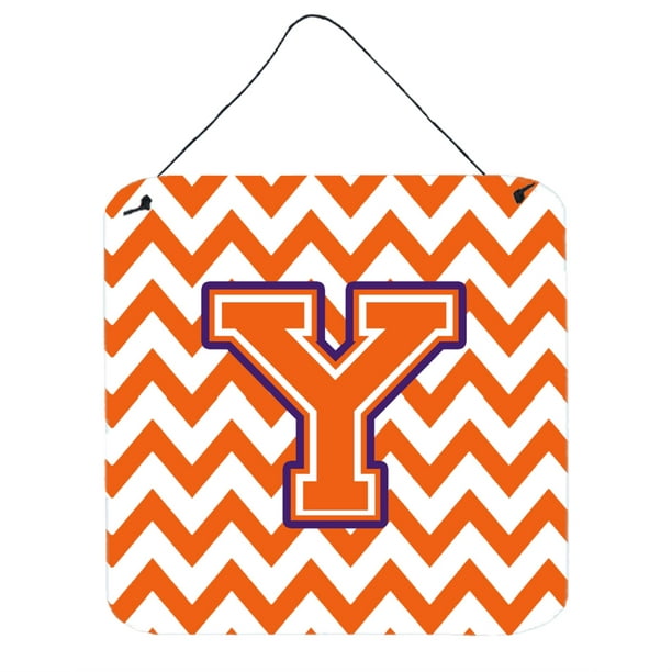 Carolines Treasures Letter R Chevron Orange and Regalia