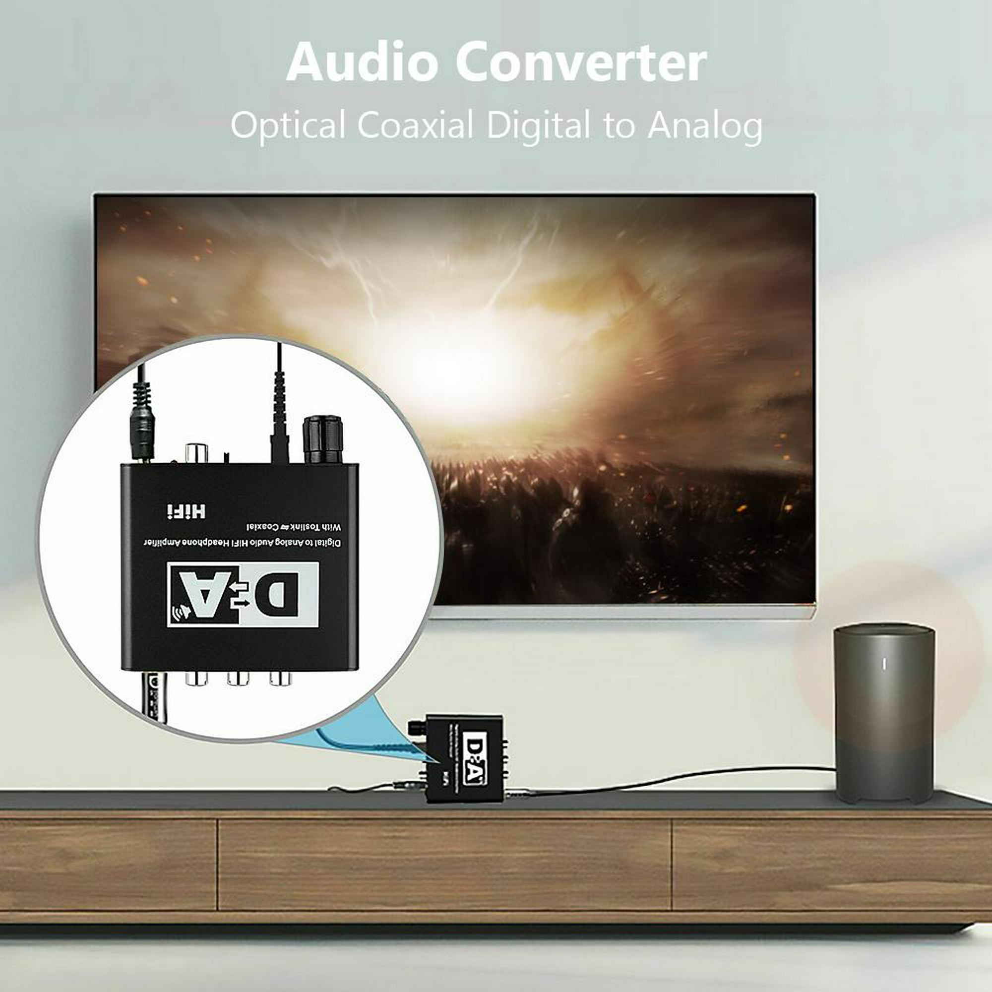 Convertidor de Audio Digital-Analógico Toslink Coaxial-RCA Kuymtek