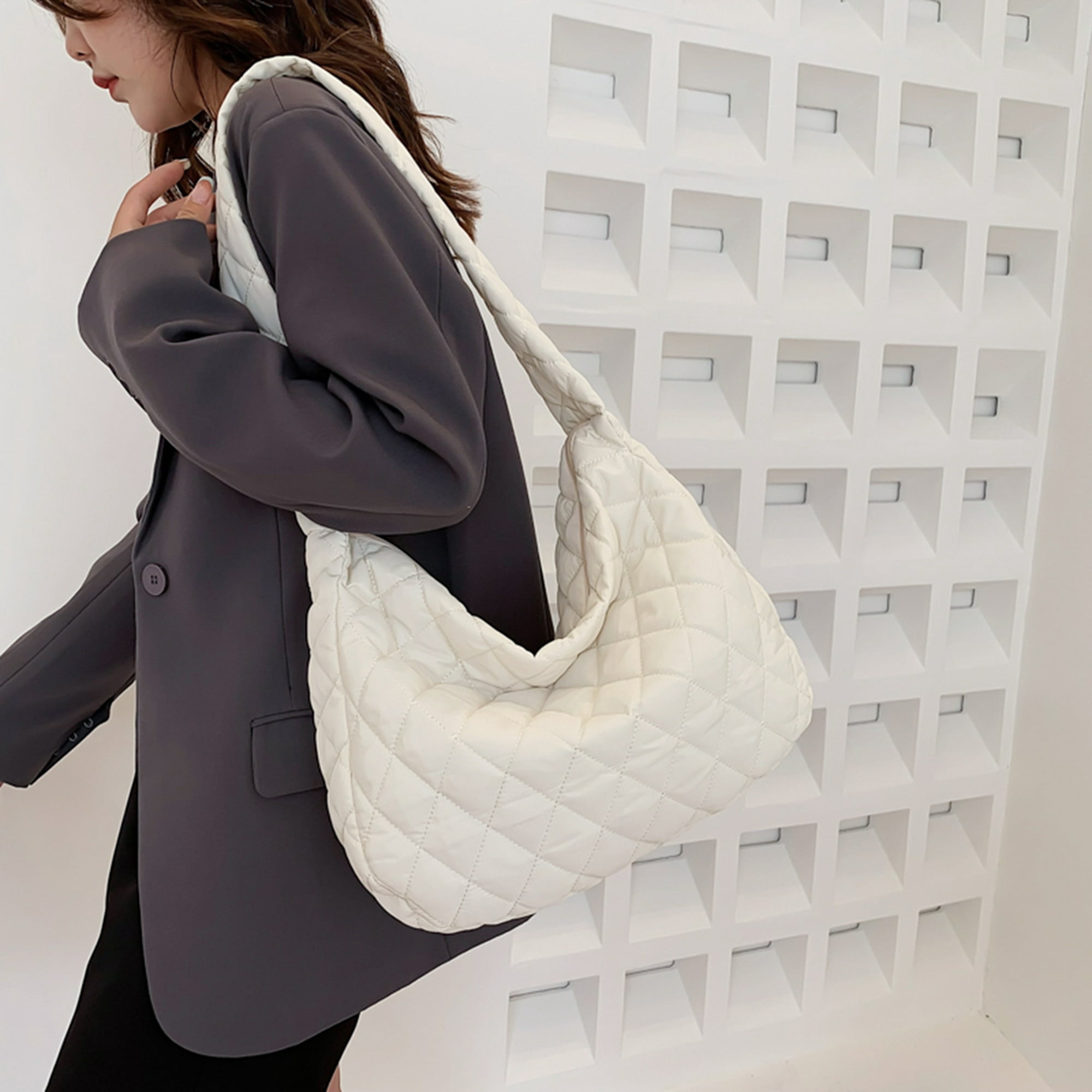 Bolso para el móvil de mujer en nylon acolchado ámbar