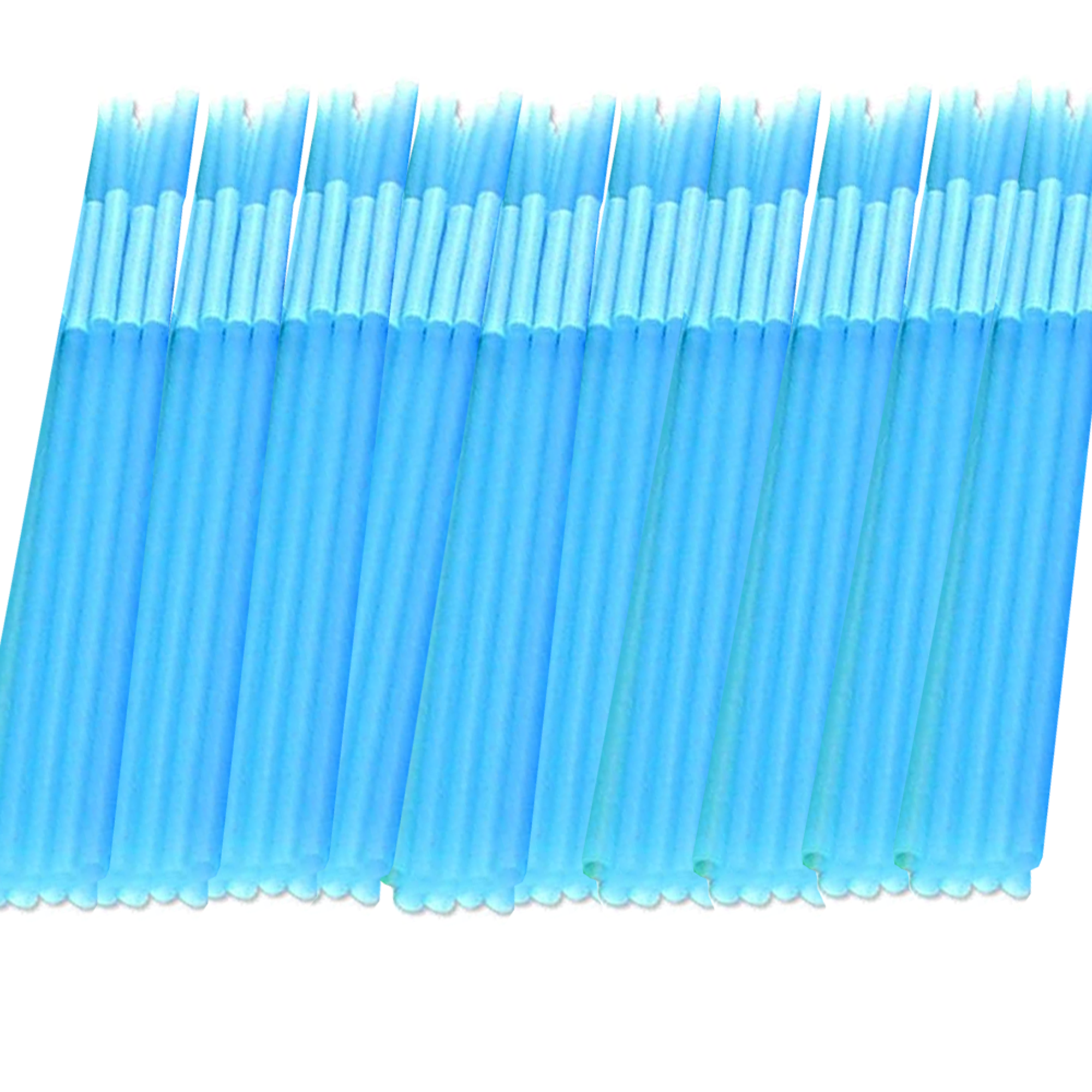 15 pajitas azules de plástico