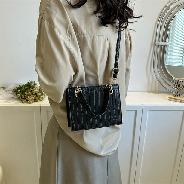 Bolso de hombro con diseño de piedra para mujer, bolso de cuero PU, bolso con cadena (negro) Ndcxsfigh Para Estrenar | Walmart en línea