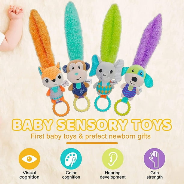 Sonajeros para bebés de 0 a 6 meses: juguetes para bebés, sonajero suave  con mordedor, juguetes sensoriales Liangnv Ewborn, sonajeros de felpa para  bebés de 0 a 6 meses, juguetes para bebés