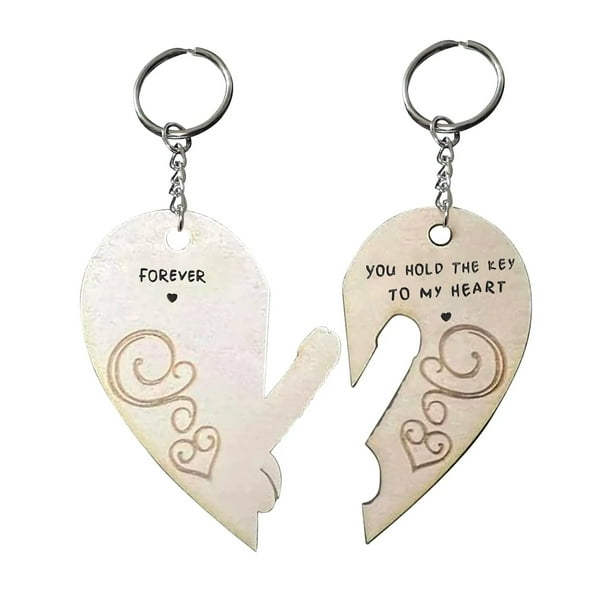 Valentín regalos llavero personalizado llavero original a novia novio llave  cadena grabada fecha para la boda