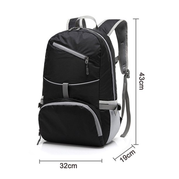  Mochila plegable ligera de 25 litros, práctica mochila plegable  totalmente impermeable para viajes, camping, al aire libre, Negro -,  Daypack : Deportes y Actividades al Aire Libre