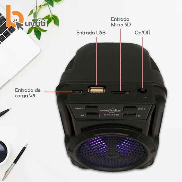 Parlante Bluetooth GTS-1346\nAltavoz inalámbrico GTS-1346\nAltavoz portátil  con conexión Bluetooth\n