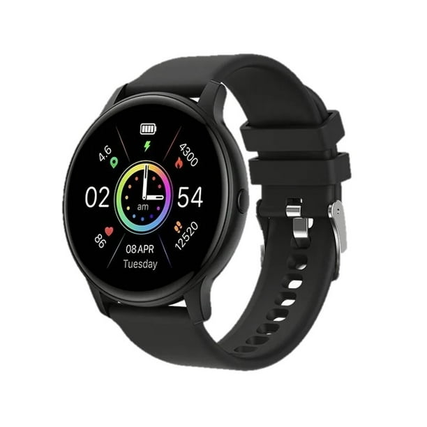 Mitzu® Reloj inteligente con bluetooth 5.0, correa ajustable, negro