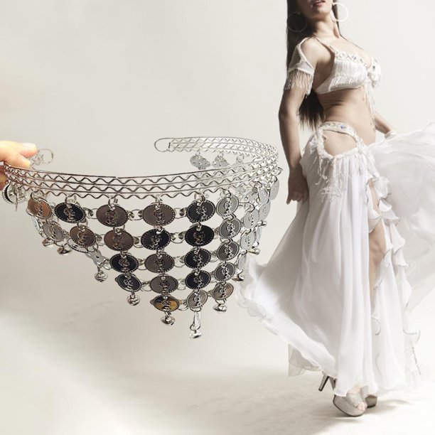 Cinturón de lentejuelas para danza del vientre para mujer Negro Yuyangstore  Pañuelo de danza del vientre