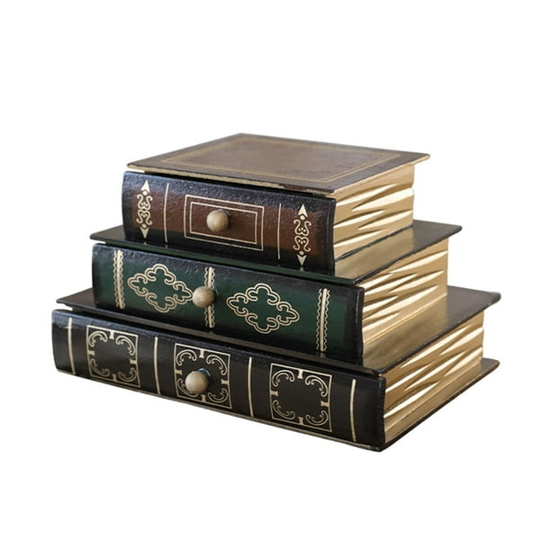 A&B Home - Libros falsos para decoración, libros falsos decorativos  ahuecados, caja de almacenamiento para juegos de cartas, joyas, 4 asst, 5.5  x 3.9