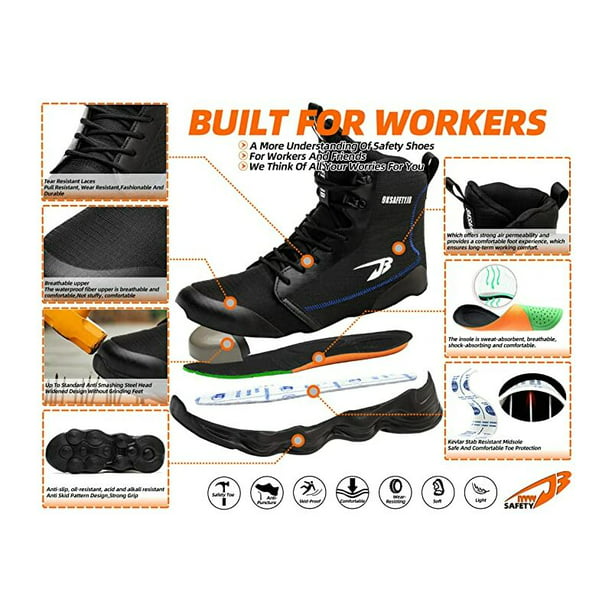 Zapatos de Seguridad Hombre Mujer Calzado de Trabajo Ligeros