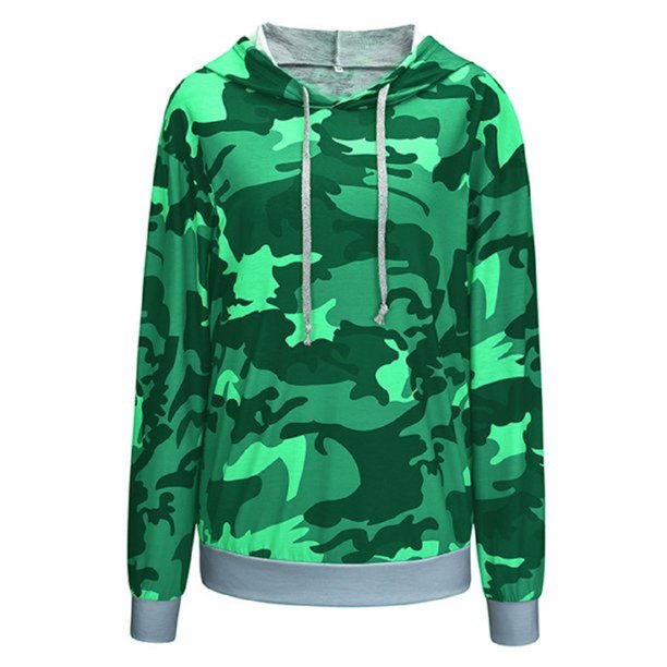 Chaqueta de camuflaje para mujer, estilo corto informal, verde