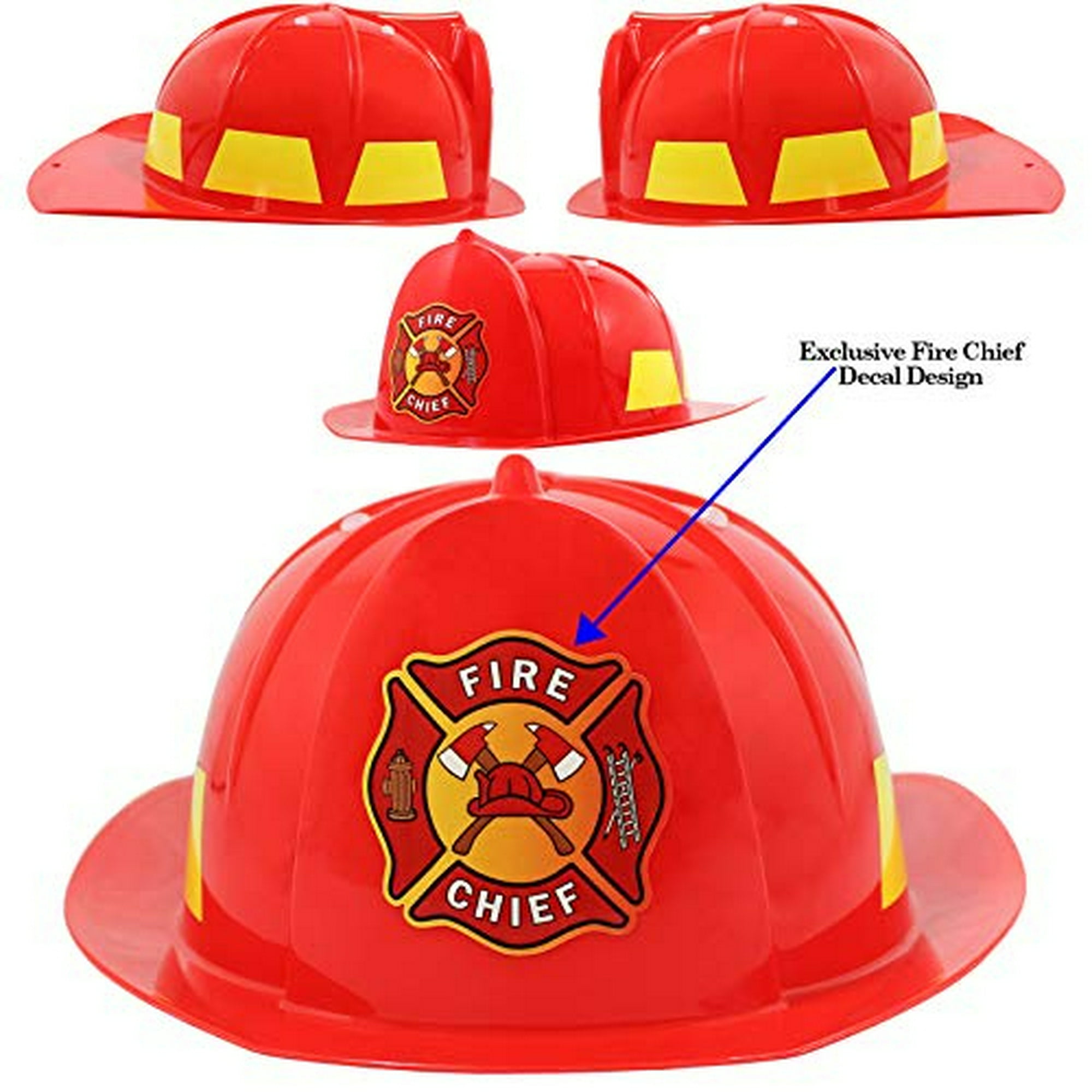 Sombrero de bombero, casco de bombero de plástico, disfraz de bombero para  fiesta de bombero, casco rojo de jefe de bombero, disfraz de Halloween