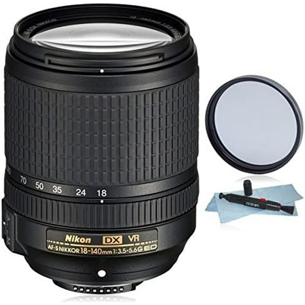 Lente Nikon AF-S DX 18-140 mm f/3.5-5.6G ED VR (caja blanca) para cámaras  Nikon DSLR Nikon 2213