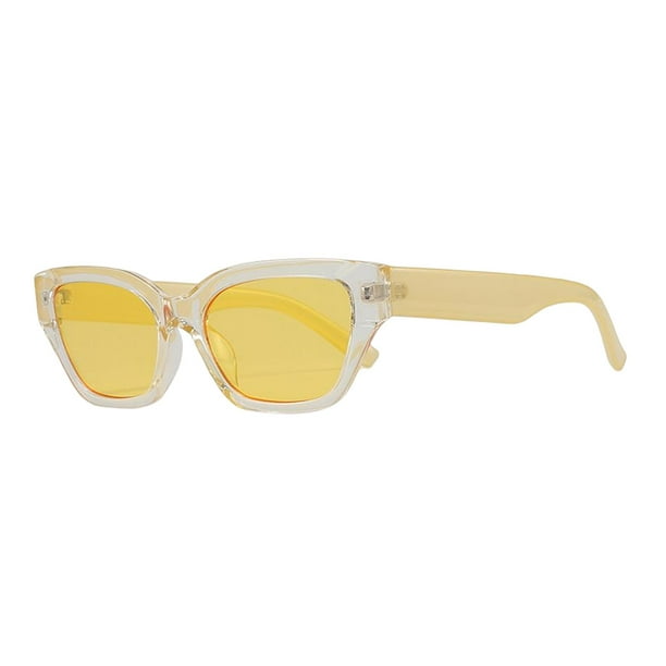 Gafas de sol rectangulares vintage para mujer, gafas de montura de plástico  de Marco marrón Gradiente Lente marrón Yuyangstore Gafas de sol de mujer