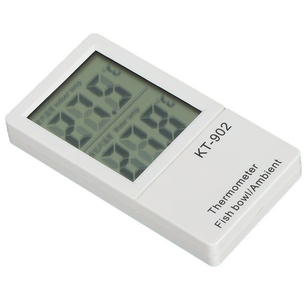 Termómetro de acuario 2 en 1, termómetro digital para pecera, con pantalla  LCD grande, termómetro digital para interiores con sensor de temperatura de