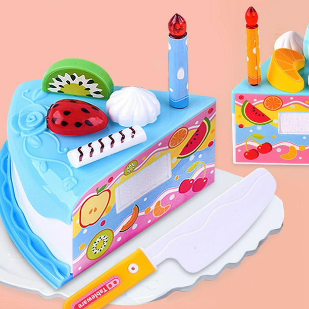 pastel de cumpleaños juguete de simulación de de comida juguetes modelo  para , 6 pasteles en rodajas Azul Yotijar Juego de imaginación pastel de  cumpleaños | Bodega Aurrera en línea