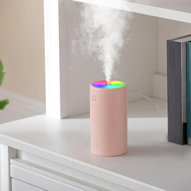Mini humidificador portátil, humidificador pequeño de niebla fría de 500  ml, humidificador de escritorio personal USB para dormitorio de bebé,  viaje, oficina, hogar, apagado automático, 2 modos de niebla, rosa súper  silencioso