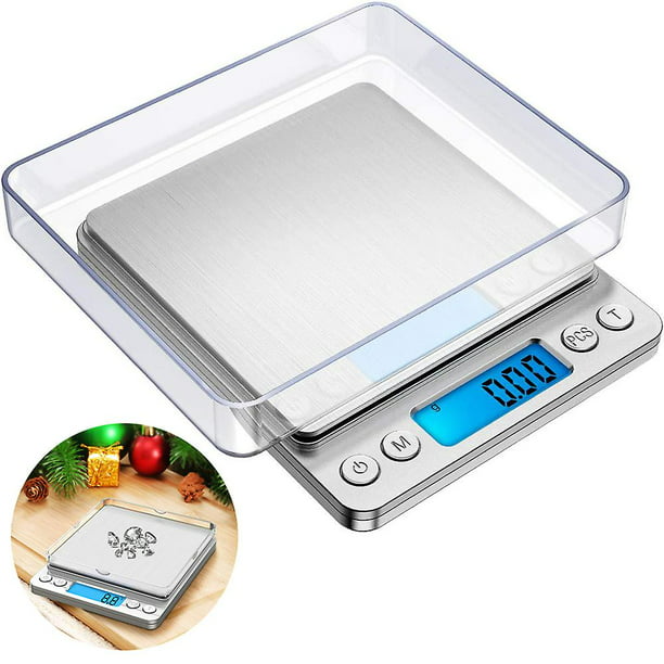 Báscula digital de cocina, báscula de joyería pequeña de 500 g/0,01 g,  báscula de alimentos, peso digital en gramos y onzas, báscula digital de  gramos con función LCD/tara para joyería