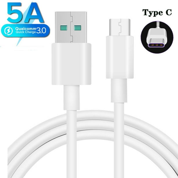 Cable USB tipo C 5A Cable USB C de carga rápida para Huawei