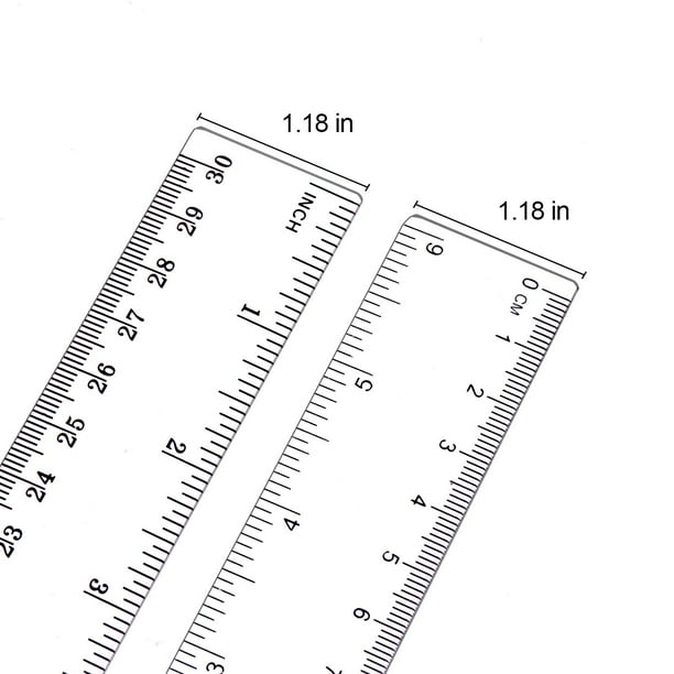 Regla de plástico de 2 piezas Regla flexible con pulgadas y herramienta de  medición métrica de 12 y 6 pulgadas Zhivalor CZBG-HQ93